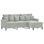 3-Sitzer-Sofa mit hellgrauem Samthocker 180 cm von , Sofas - Ref: Foro24-3201107, Preis: 374,81 €, Rabatt: %