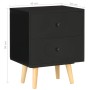 2 solid black pine wood bedside tables 40x30x50cm by vidaXL, Nightstands - Ref: Foro24-285225, Price: 79,07 €, Discount: %