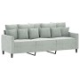 3-Sitzer-Sofa mit hellgrauem Samthocker 180 cm von , Sofas - Ref: Foro24-3201107, Preis: 374,81 €, Rabatt: %