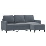 3-seater sofa with stool in dark gray velvet 180 cm by , Sofas - Ref: Foro24-3201056, Price: 356,38 €, Discount: %