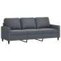 Sofá de 3 plazas con taburete de terciopelo gris oscuro 180 cm de , Sofás - Ref: Foro24-3201056, Precio: 356,99 €, Descuento: %