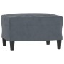 Sofá de 3 plazas con taburete de terciopelo gris oscuro 180 cm de , Sofás - Ref: Foro24-3201056, Precio: 357,71 €, Descuento: %