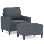 Dark gray velvet armchair with stool 60 cm by , Sofas - Ref: Foro24-3201046, Price: 222,17 €, Discount: %