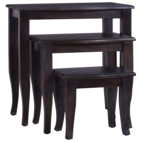 Stackable side tables 3 units solid mahogany black by , Side tables - Ref: Foro24-337857, Price: 128,04 €, Discount: %