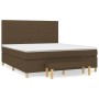 Cama box spring con colchón tela marrón oscuro 160x200 cm de , Camas y somieres - Ref: Foro24-3137328, Precio: 616,16 €, Desc...