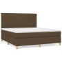 Cama box spring con colchón tela marrón oscuro 160x200 cm de , Camas y somieres - Ref: Foro24-3142348, Precio: 581,95 €, Desc...