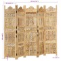 Hand-carved solid mango wood 5-panel room divider 200x165 cm by , Room dividers - Ref: Foro24-285317, Price: 287,07 €, Discou...