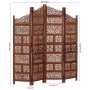 Handgeschnitzter 4-Panel-Paravent mit braunem Mangoholz 160x165 cm von , Raumteiler - Ref: Foro24-285329, Preis: 231,16 €, Ra...