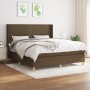 Cama box spring con colchón tela marrón oscuro 160x200 cm de , Camas y somieres - Ref: Foro24-3131924, Precio: 575,15 €, Desc...