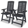 Reclining garden chairs, anthracite grey plastic, 2 units by vidaXL, Garden chairs - Ref: Foro24-43897, Price: 147,34 €, Disc...