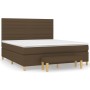 Cama box spring con colchón tela marrón oscuro 160x200 cm de , Camas y somieres - Ref: Foro24-3137248, Precio: 631,78 €, Desc...