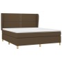 Cama box spring con colchón tela marrón oscuro 160x200 cm de , Camas y somieres - Ref: Foro24-3128456, Precio: 581,53 €, Desc...