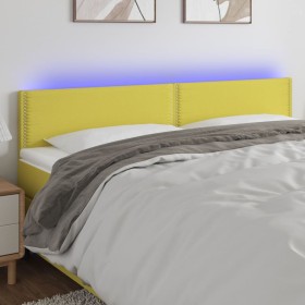 Green fabric headboard with LED 200x5x78/88 cm by vidaXL, Headboards and footboards - Ref: Foro24-3121501, Price: 66,99 €, Di...