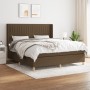 Cama box spring con colchón tela marrón oscuro 160x200 cm de , Camas y somieres - Ref: Foro24-3132164, Precio: 586,99 €, Desc...