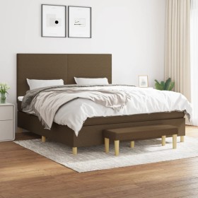 Box spring bed with dark brown fabric mattress 160x200 cm by , Beds and slatted bases - Ref: Foro24-3137008, Price: 625,85 €,...