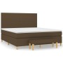 Cama box spring con colchón tela marrón oscuro 160x200 cm de , Camas y somieres - Ref: Foro24-3137008, Precio: 614,99 €, Desc...