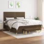 Box spring bed with dark brown fabric mattress 160x200 cm by , Beds and slatted bases - Ref: Foro24-3137088, Price: 610,48 €,...