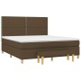 Cama box spring con colchón tela marrón oscuro 160x200 cm de , Camas y somieres - Ref: Foro24-3137088, Precio: 598,96 €, Desc...