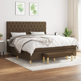 Box spring bed with dark brown fabric mattress 160x200 cm by , Beds and slatted bases - Ref: Foro24-3137408, Price: 647,99 €,...