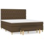 Cama box spring con colchón tela marrón oscuro 160x200 cm de , Camas y somieres - Ref: Foro24-3137408, Precio: 647,99 €, Desc...