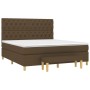 Cama box spring con colchón tela marrón oscuro 160x200 cm de , Camas y somieres - Ref: Foro24-3137408, Precio: 647,99 €, Desc...