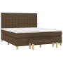 Cama box spring con colchón tela marrón oscuro 160x200 cm de , Camas y somieres - Ref: Foro24-3137488, Precio: 623,60 €, Desc...