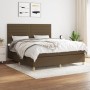 Cama box spring con colchón tela marrón oscuro 160x200 cm de , Camas y somieres - Ref: Foro24-3142428, Precio: 576,58 €, Desc...