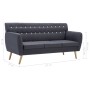 3-seater sofa upholstered in dark gray fabric 172x70x82 cm by vidaXL, Sofas - Ref: Foro24-247125, Price: 325,97 €, Discount: %