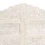 Screen 4 panels hand carved white mango wood 160x165 cm by , Room dividers - Ref: Foro24-285327, Price: 201,61 €, Discount: %