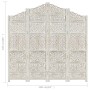 Screen 4 panels hand carved white mango wood 160x165 cm by , Room dividers - Ref: Foro24-285327, Price: 201,61 €, Discount: %