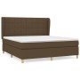 Cama box spring con colchón tela marrón oscuro 160x200 cm de , Camas y somieres - Ref: Foro24-3128536, Precio: 594,52 €, Desc...