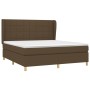 Cama box spring con colchón tela marrón oscuro 160x200 cm de , Camas y somieres - Ref: Foro24-3128536, Precio: 583,99 €, Desc...