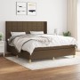 Cama box spring con colchón tela marrón oscuro 160x200 cm de , Camas y somieres - Ref: Foro24-3132004, Precio: 600,32 €, Desc...