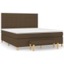 Cama box spring con colchón tela marrón oscuro 160x200 cm de , Camas y somieres - Ref: Foro24-3137168, Precio: 625,63 €, Desc...