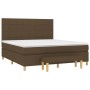 Cama box spring con colchón tela marrón oscuro 160x200 cm de , Camas y somieres - Ref: Foro24-3137168, Precio: 625,63 €, Desc...