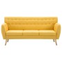 3-seater sofa upholstered in yellow fabric 172x70x82 cm by vidaXL, Sofas - Ref: Foro24-247127, Price: 341,99 €, Discount: %