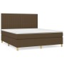 Cama box spring con colchón tela marrón oscuro 160x200 cm de , Camas y somieres - Ref: Foro24-3142508, Precio: 573,35 €, Desc...