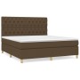 Cama box spring con colchón tela marrón oscuro 160x200 cm de , Camas y somieres - Ref: Foro24-3142588, Precio: 617,78 €, Desc...