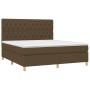 Cama box spring con colchón tela marrón oscuro 160x200 cm de , Camas y somieres - Ref: Foro24-3142588, Precio: 617,78 €, Desc...