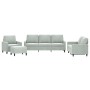 Sofagarnitur mit Kissen, 4-teilig, hellgrauer Samt von , Sofas - Ref: Foro24-3201486, Preis: 735,00 €, Rabatt: %