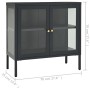 Anthracite gray steel and glass sideboard 70x35x70 cm by , Sideboards - Ref: Foro24-336066, Price: 149,99 €, Discount: %