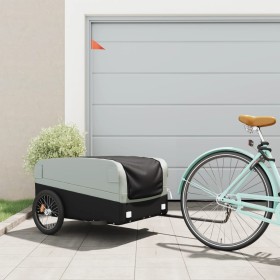 Black and gray iron bicycle trailer 45 kg by , Bicycle trailers - Ref: Foro24-94049, Price: 82,99 €, Discount: %