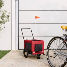 Pet Bicycle Trailer Iron Oxford Cloth Red Black by , pet strollers - Ref: Foro24-93929, Price: 85,99 €, Discount: %