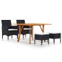 Juego de comedor de jardín de 5 piezas negro de , Conjuntos de jardín - Ref: Foro24-3071935, Precio: 444,15 €, Descuento: %