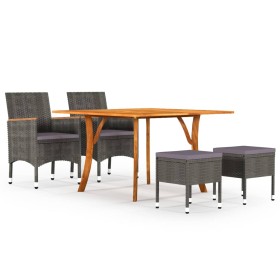 Juego de comedor de jardín de 5 piezas gris de , Conjuntos de jardín - Ref: Foro24-3071940, Precio: 461,01 €, Descuento: %