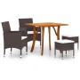 Brown 5-Piece Garden Dining Set by , Garden sets - Ref: Foro24-3071864, Price: 411,15 €, Discount: %