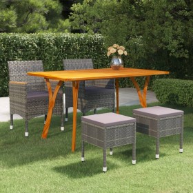 Juego de comedor de jardín de 5 piezas gris de , Conjuntos de jardín - Ref: Foro24-3072122, Precio: 514,54 €, Descuento: %