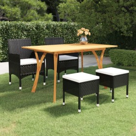 Juego de comedor de jardín de 5 piezas negro de , Conjuntos de jardín - Ref: Foro24-3072117, Precio: 500,99 €, Descuento: %