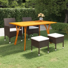 Juego de comedor de jardín de 5 piezas marrón de , Conjuntos de jardín - Ref: Foro24-3072120, Precio: 506,91 €, Descuento: %