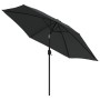 Garden umbrella with LED lights steel pole 300cm anthracite by vidaXL, Umbrellas - Ref: Foro24-44511, Price: 93,99 €, Discoun...